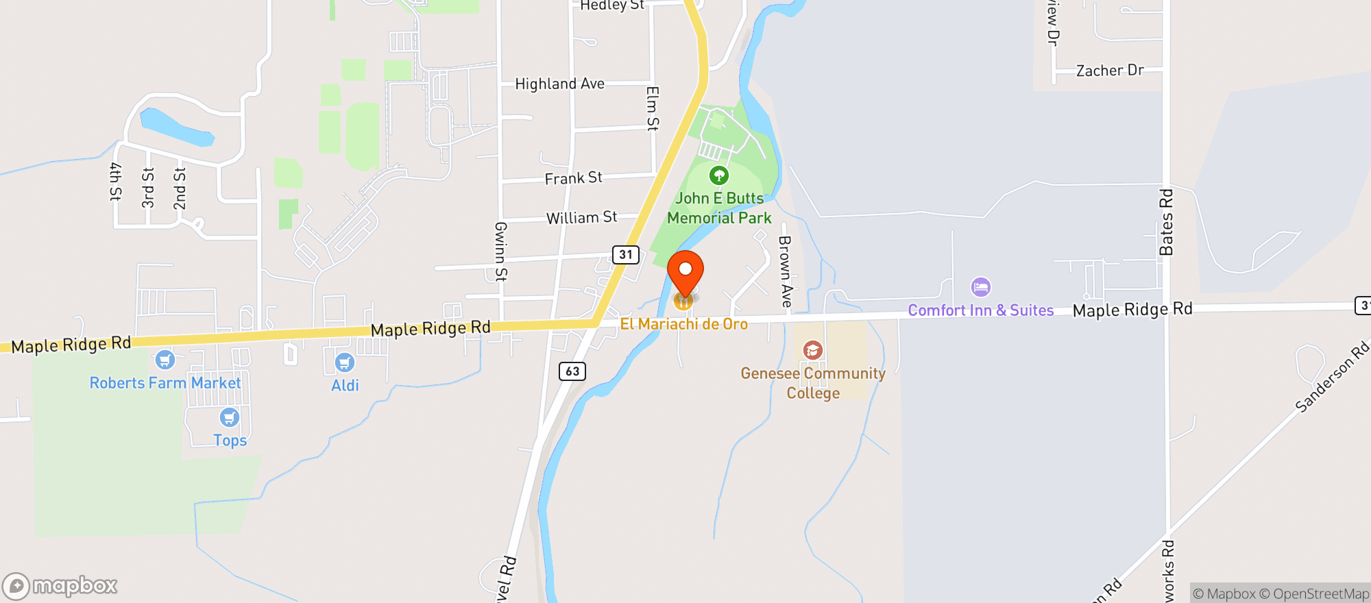 Map showing Mariachi De Oro