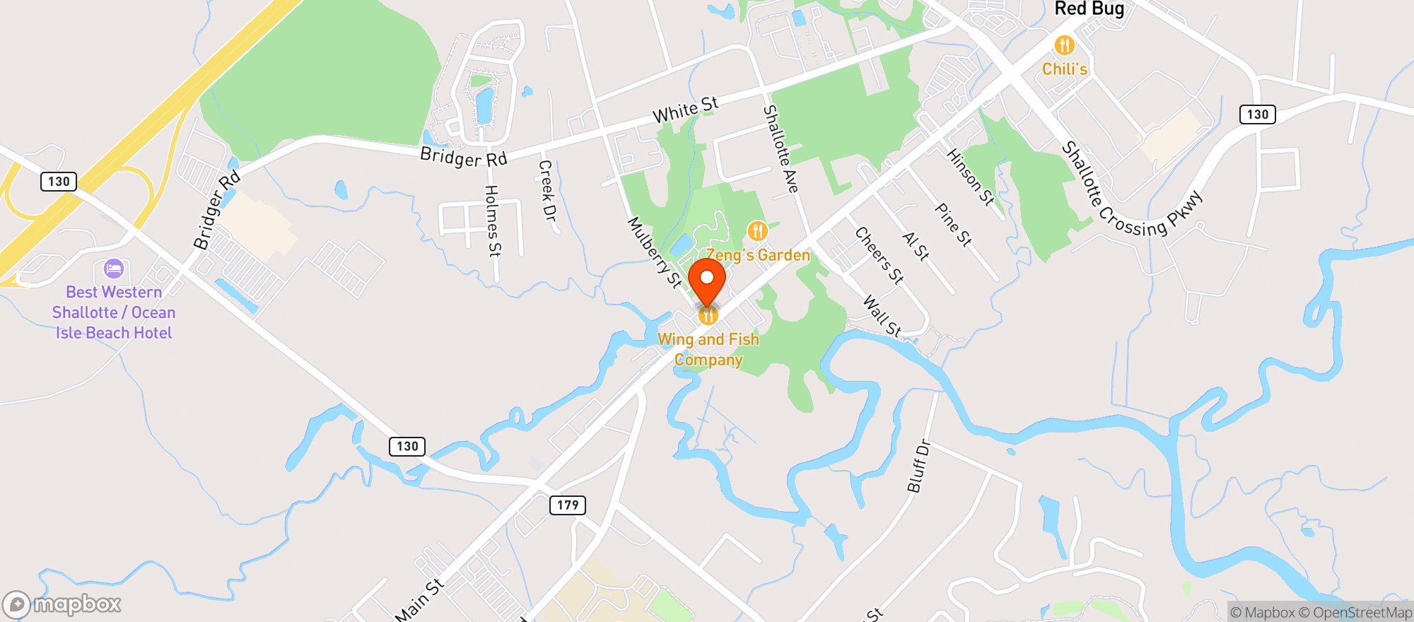 Map showing Wing And Fish Co
