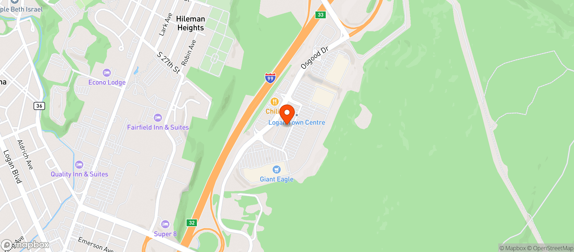 Map showing Gnc