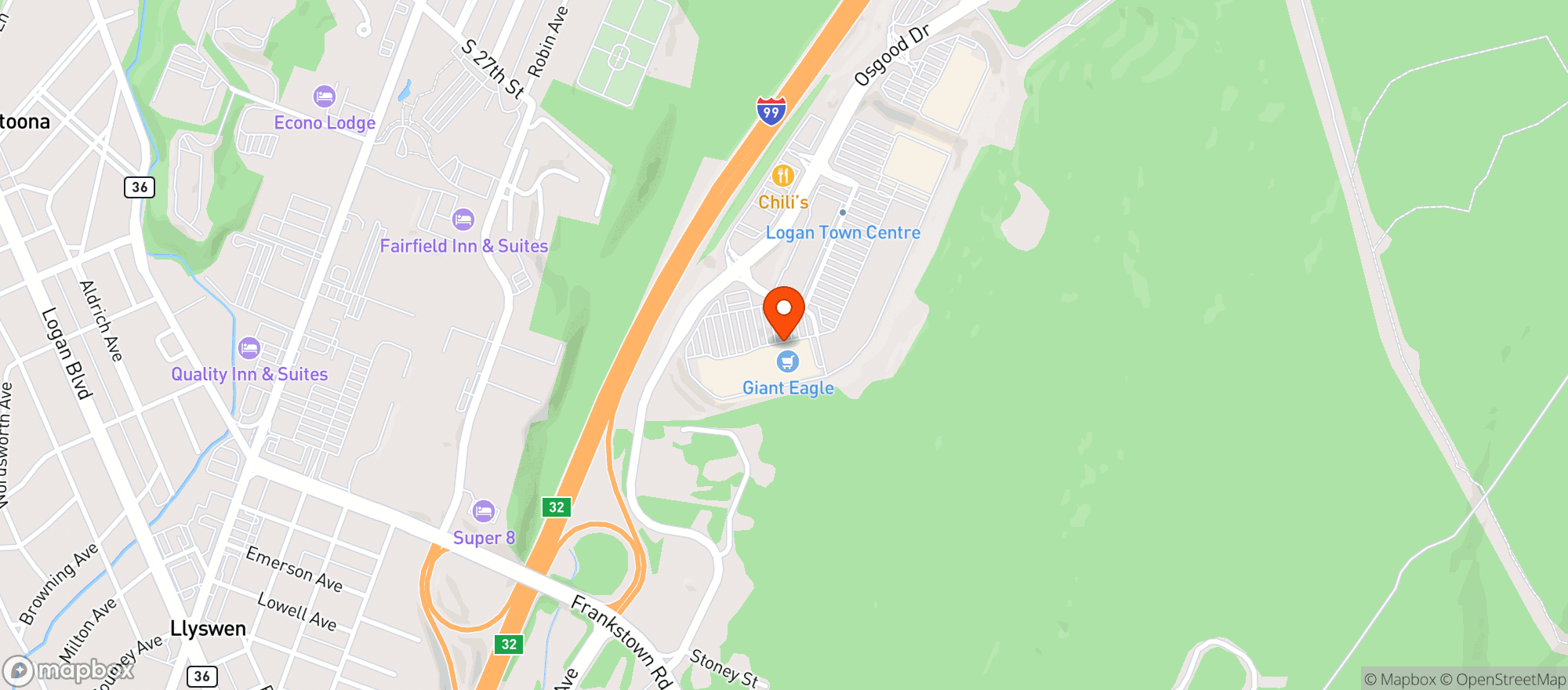 Map showing Giant Eagle