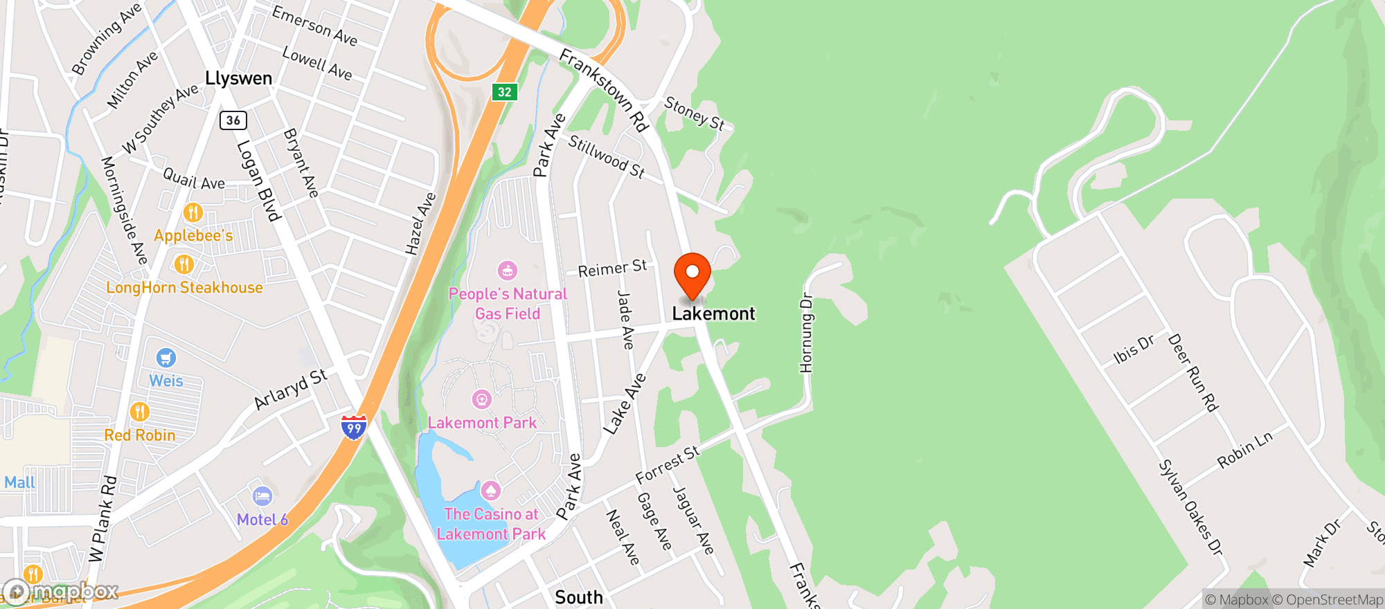 Map showing Heidelberg Country Club