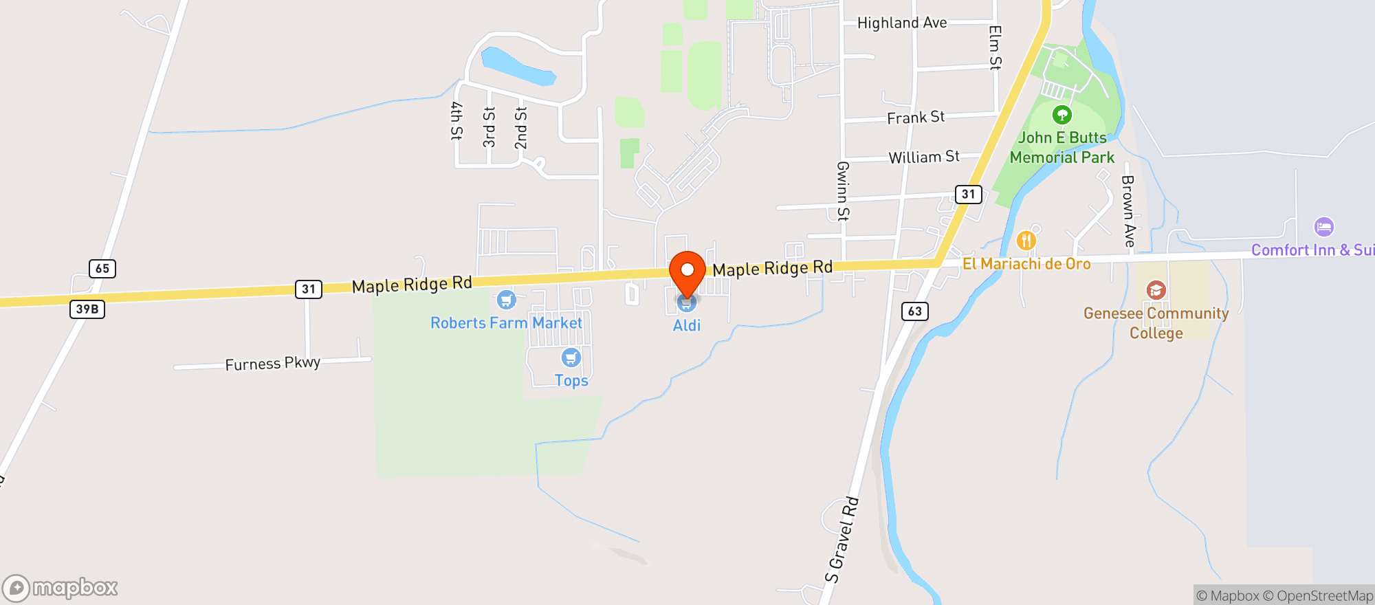 Map showing Aldi #465043
