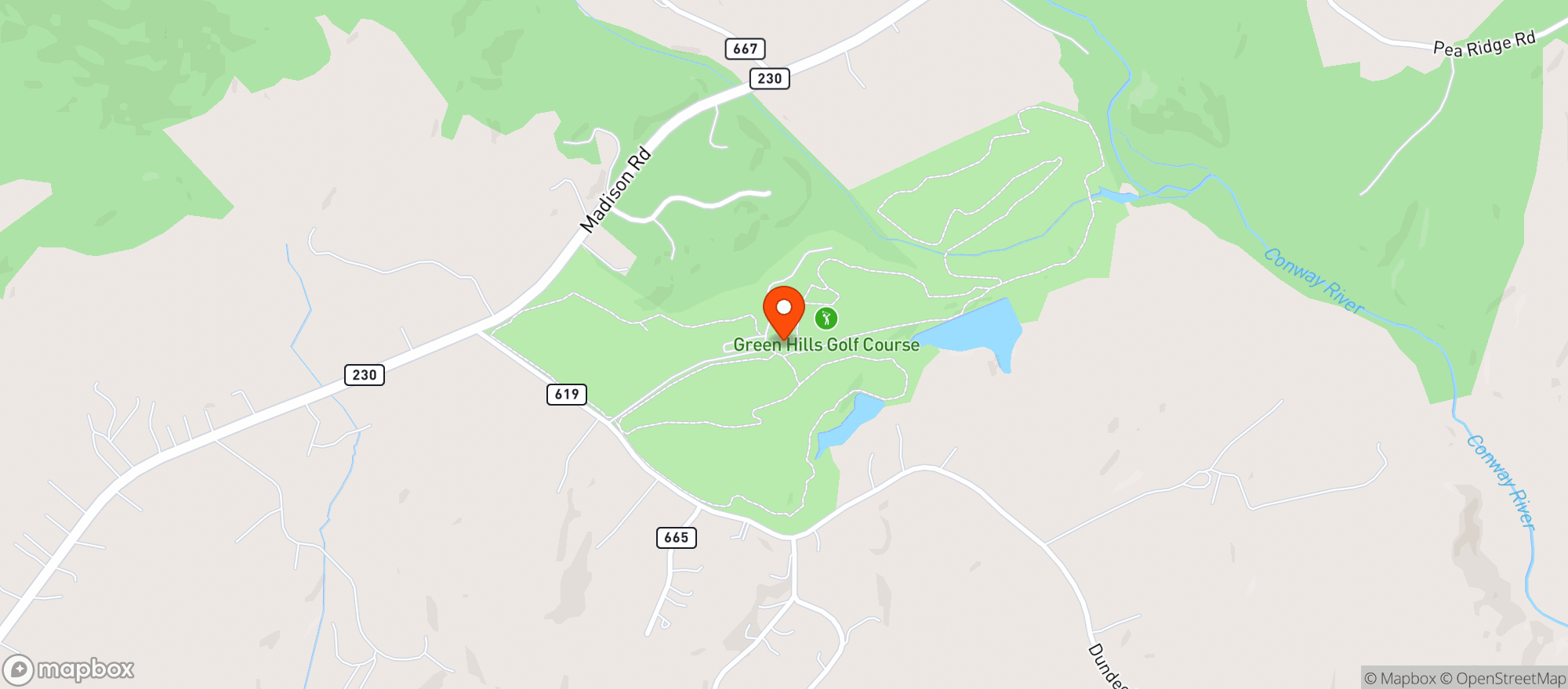 Map showing Greene Hills Club