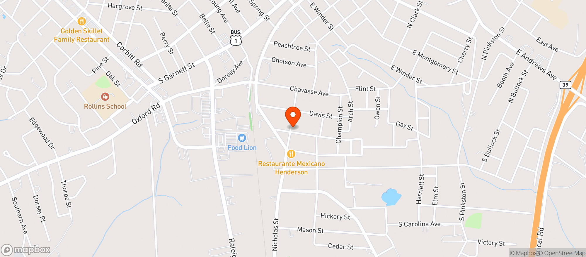 Map showing Kwik Stop