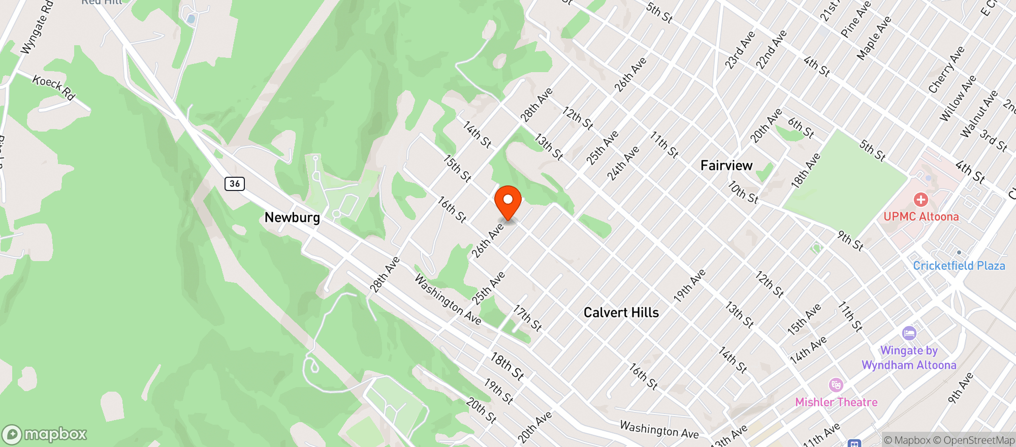 Map showing Kirkpatrick's Irish Pub