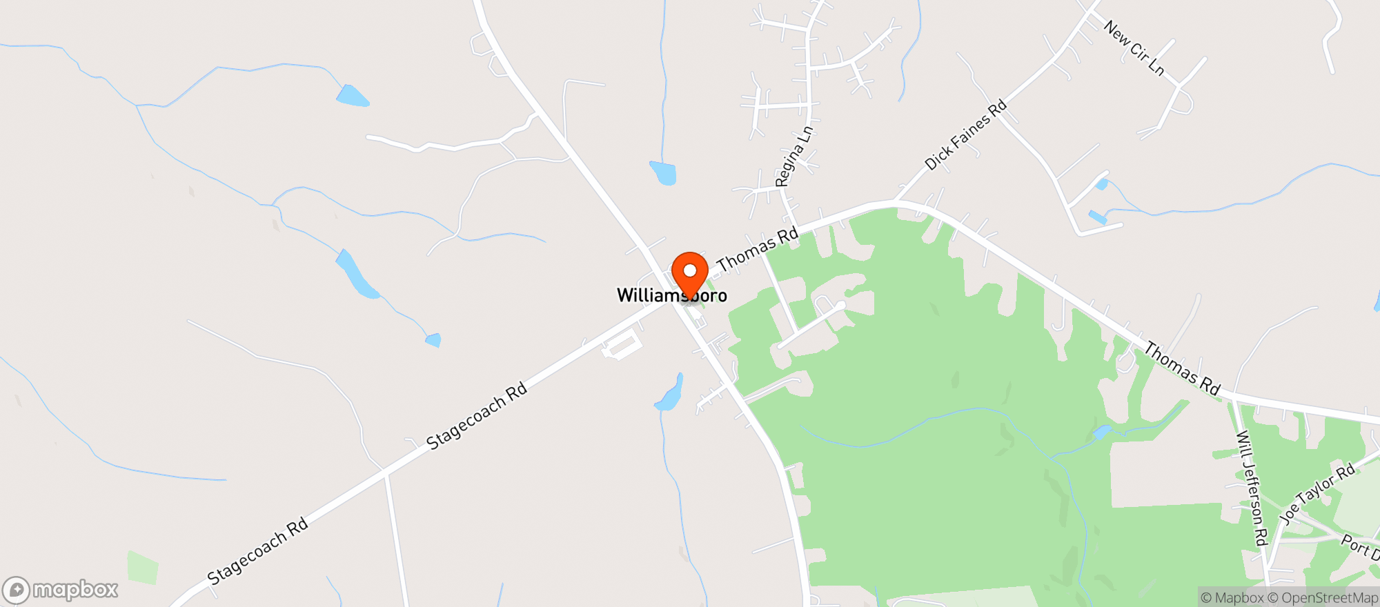 Map showing Williamsboro Grocery
