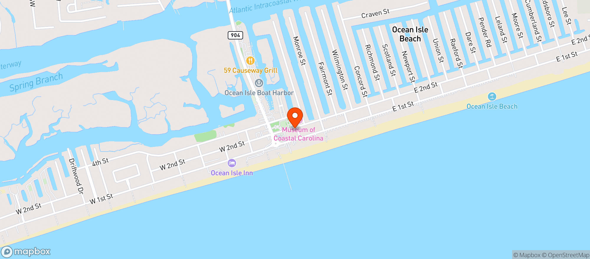 Map showing COASTAL WINE AND BREW