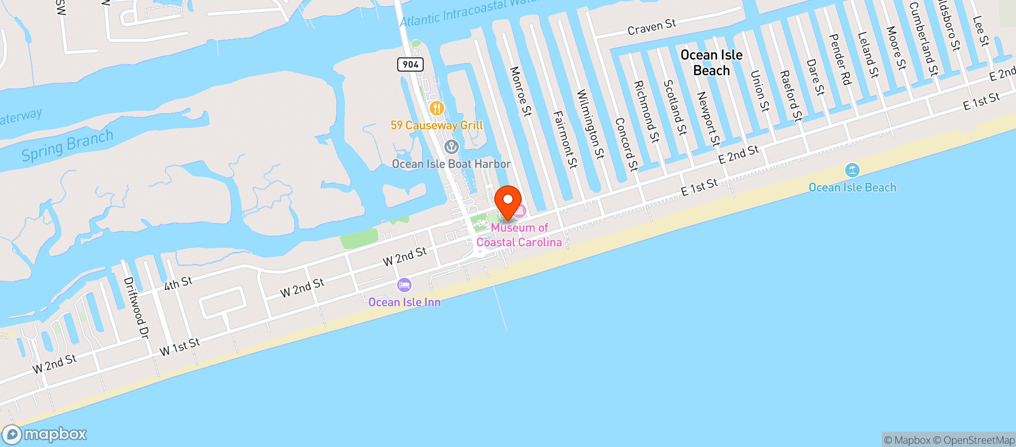 Map showing Ocean Isle Beach