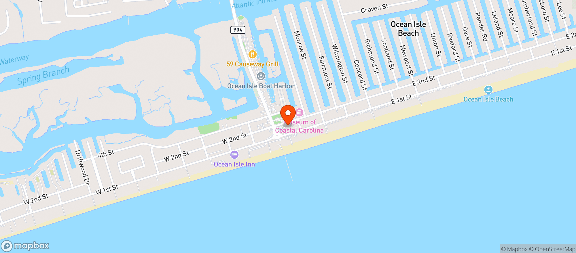 Map showing Pelicans Perch