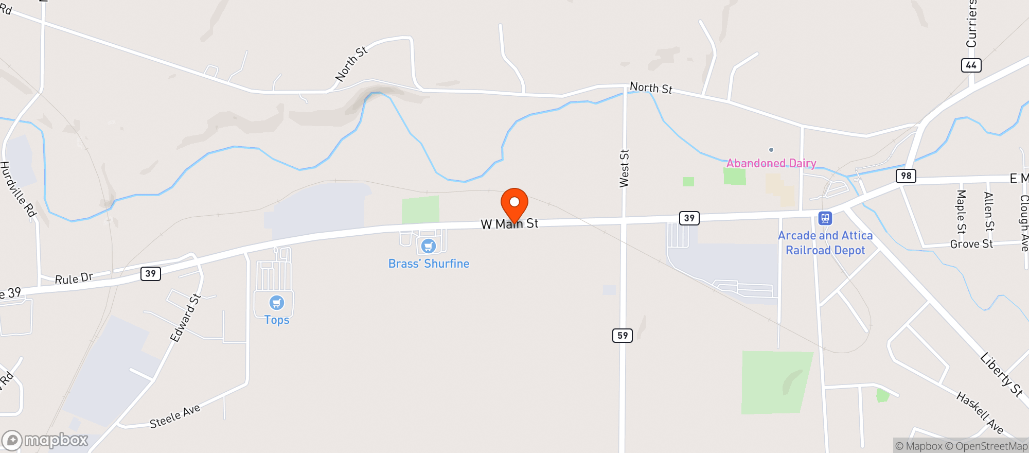 Map showing Brass Shurfine