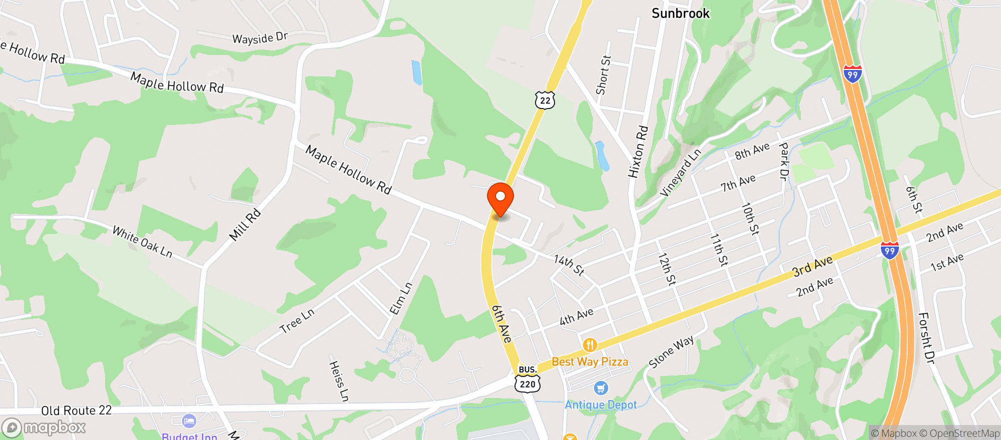 Map showing Beerbarn