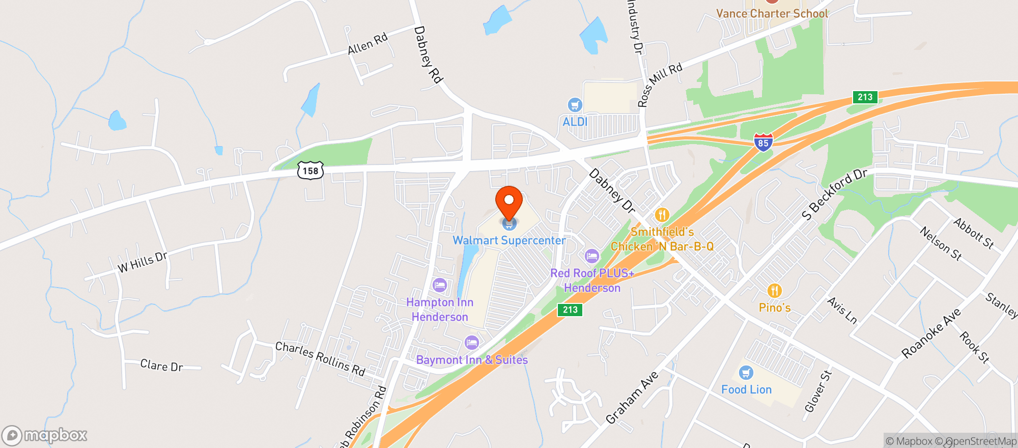 Map showing Walmart Supercenter