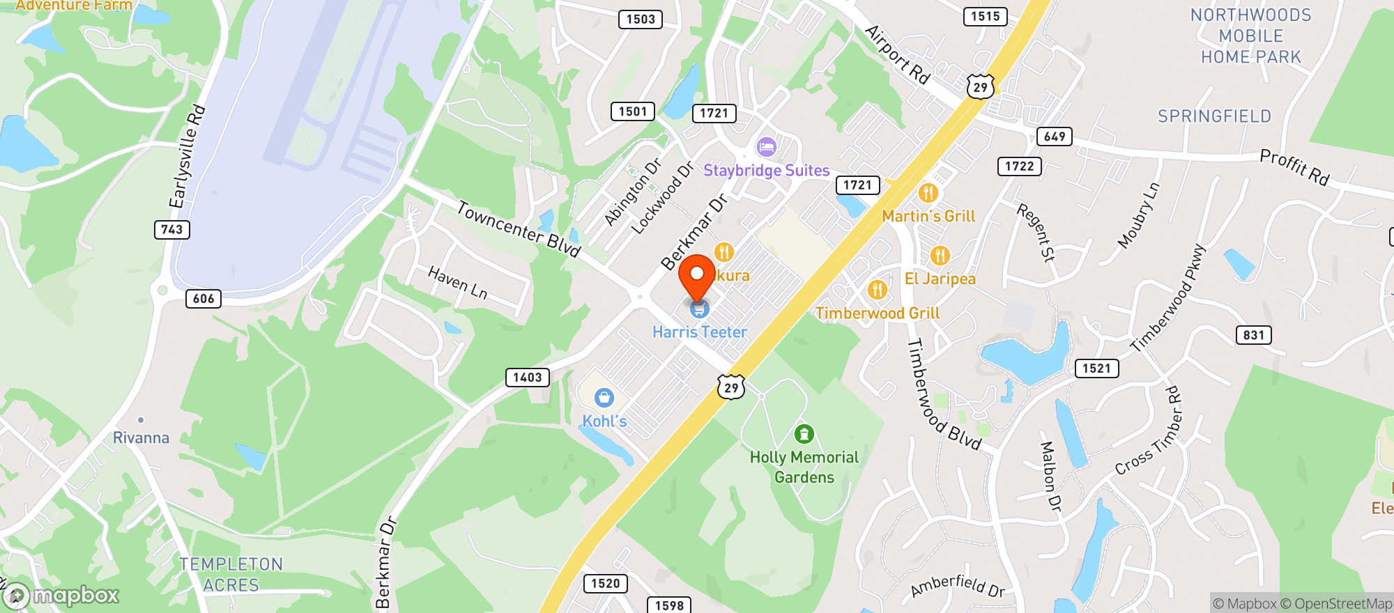 Map showing Harris Teeter