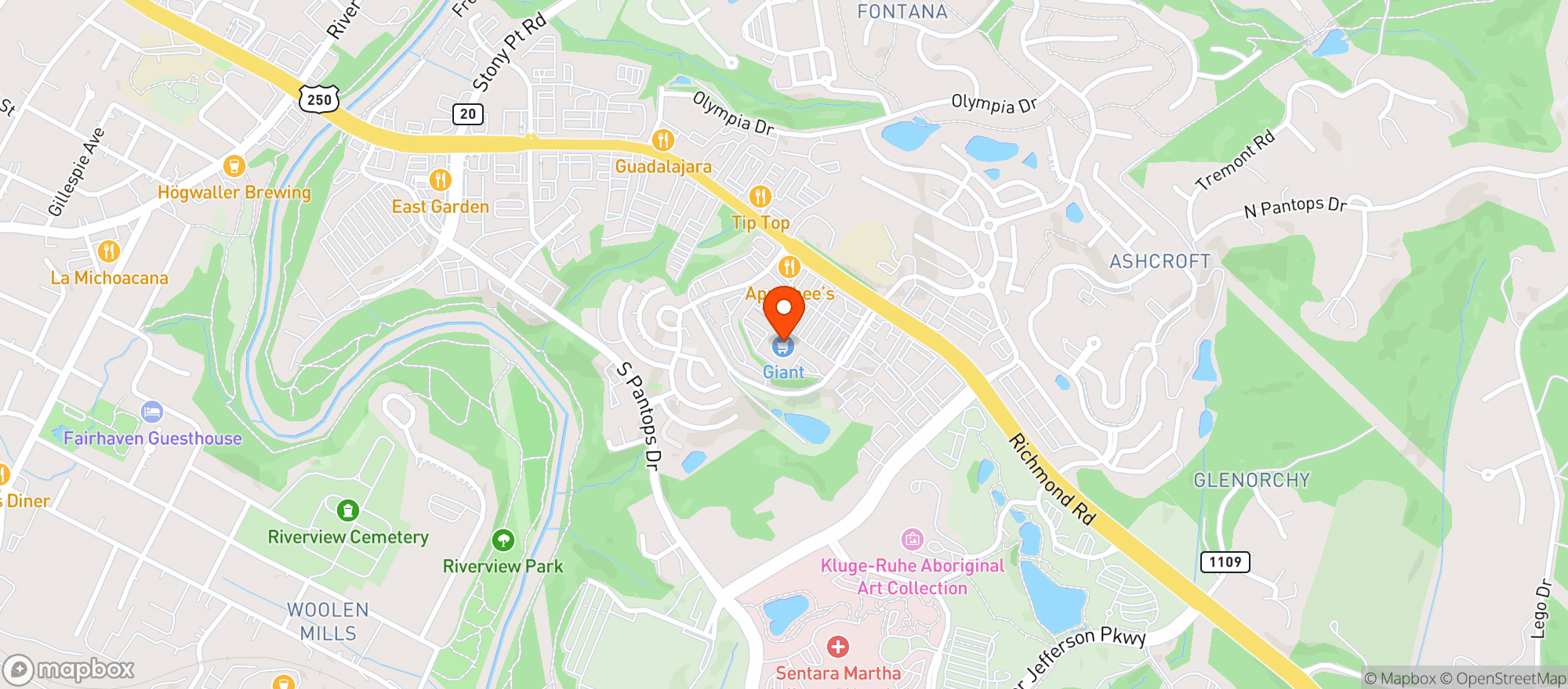 Map showing Giant