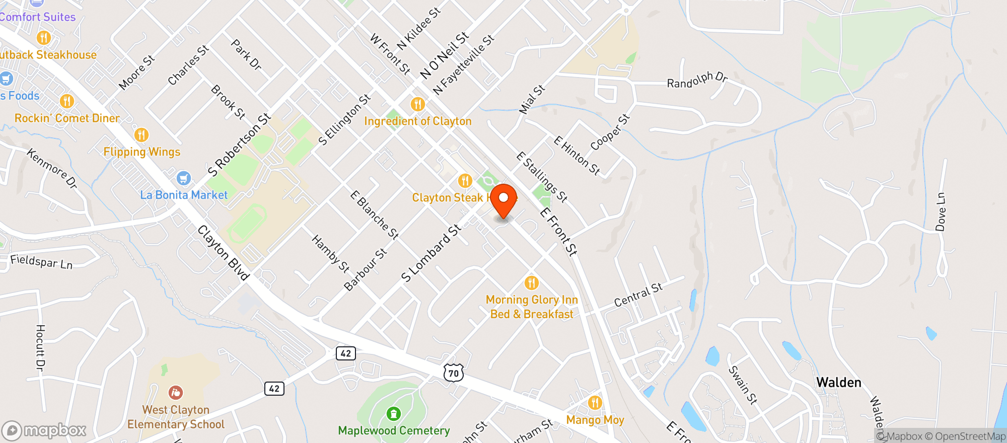 Map showing Clayton School Of Creative Arts