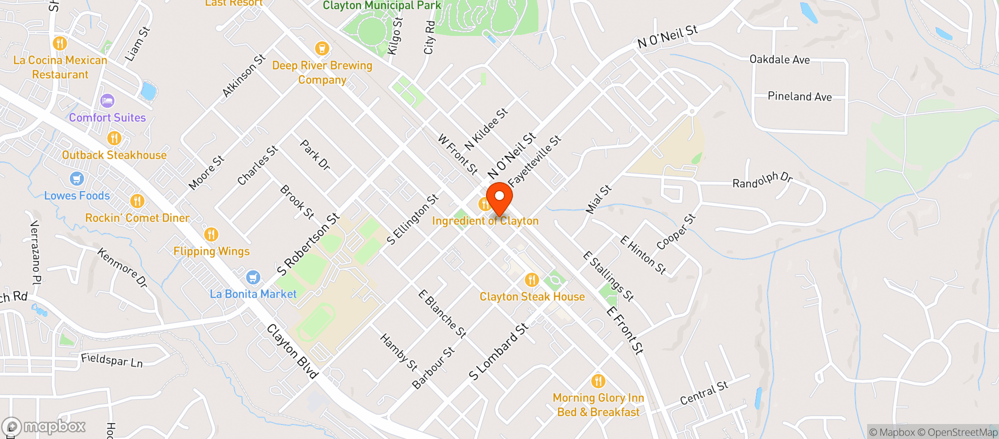Map showing First Street Tavern