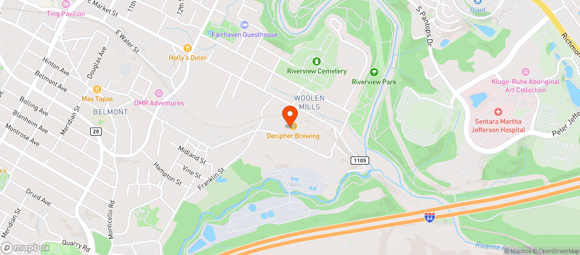 Map showing Decipher Brewing