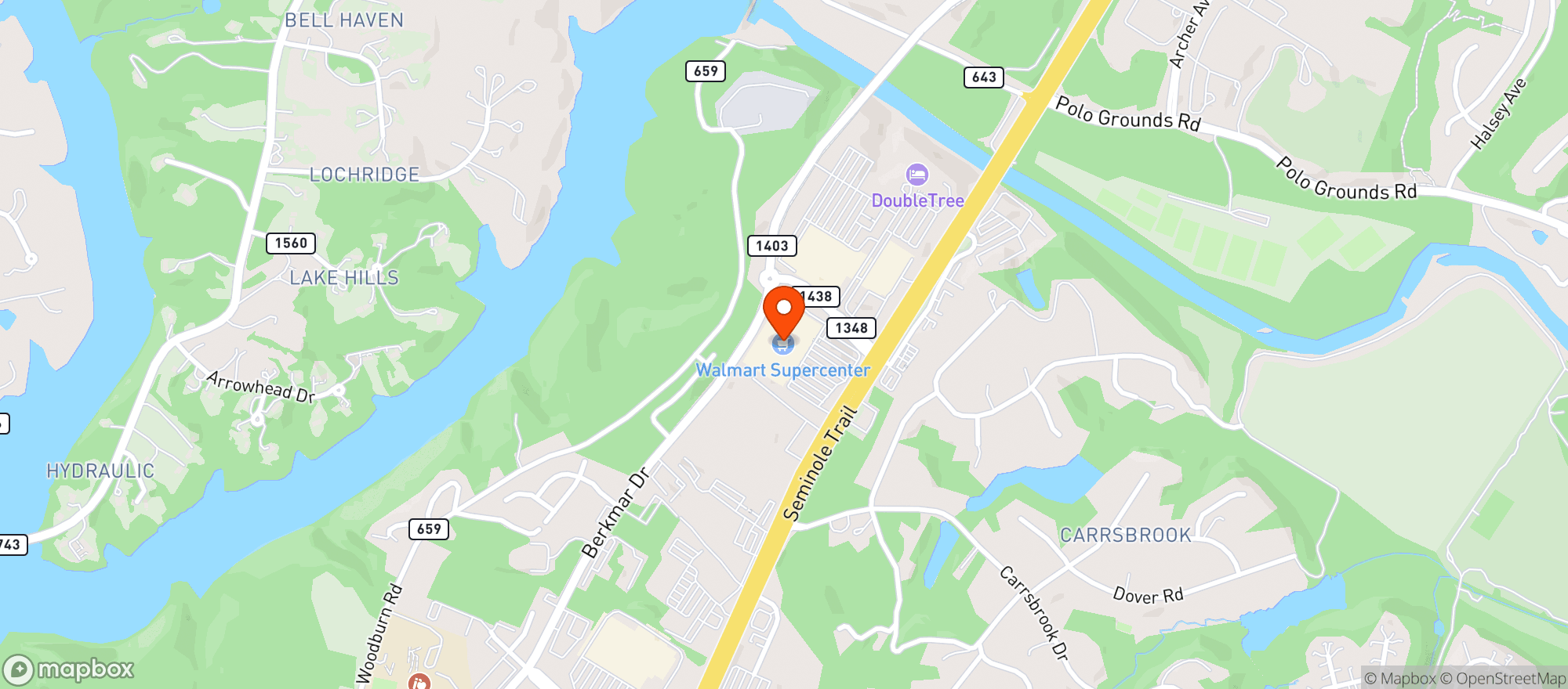 Map showing Walmart Supercenter #1780