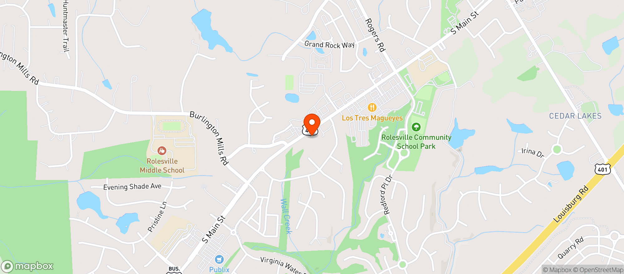 Map showing Greenway Beer and Wine - Rolesville