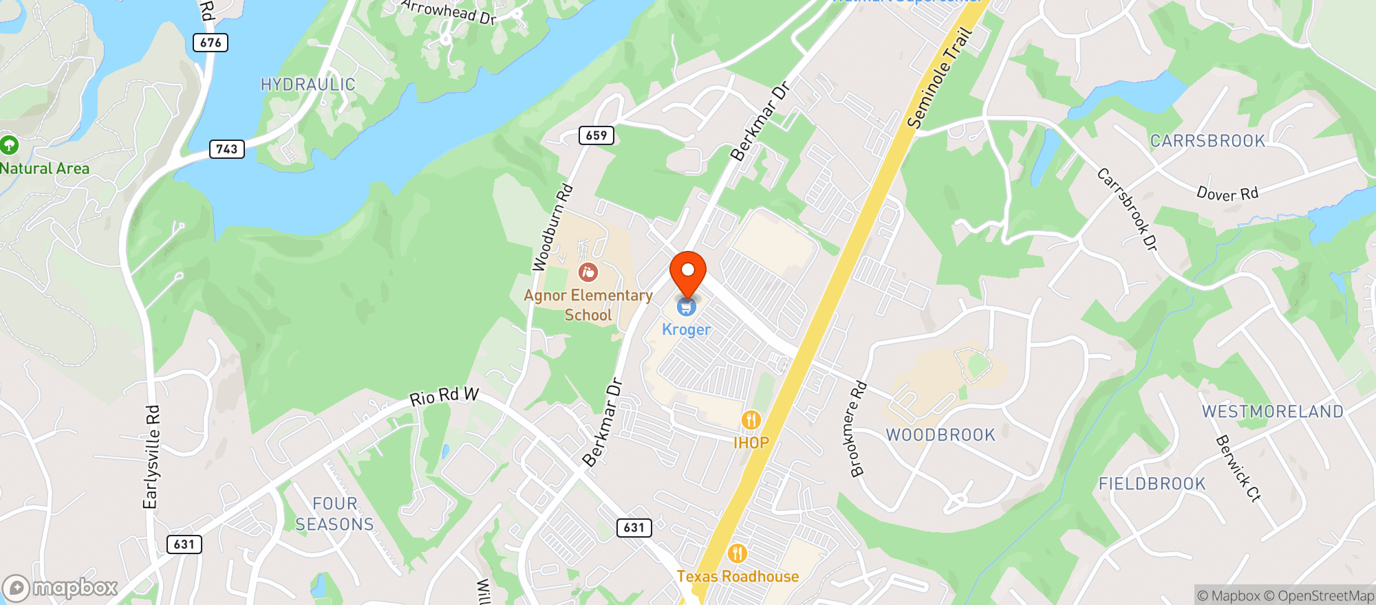 Map showing Kroger