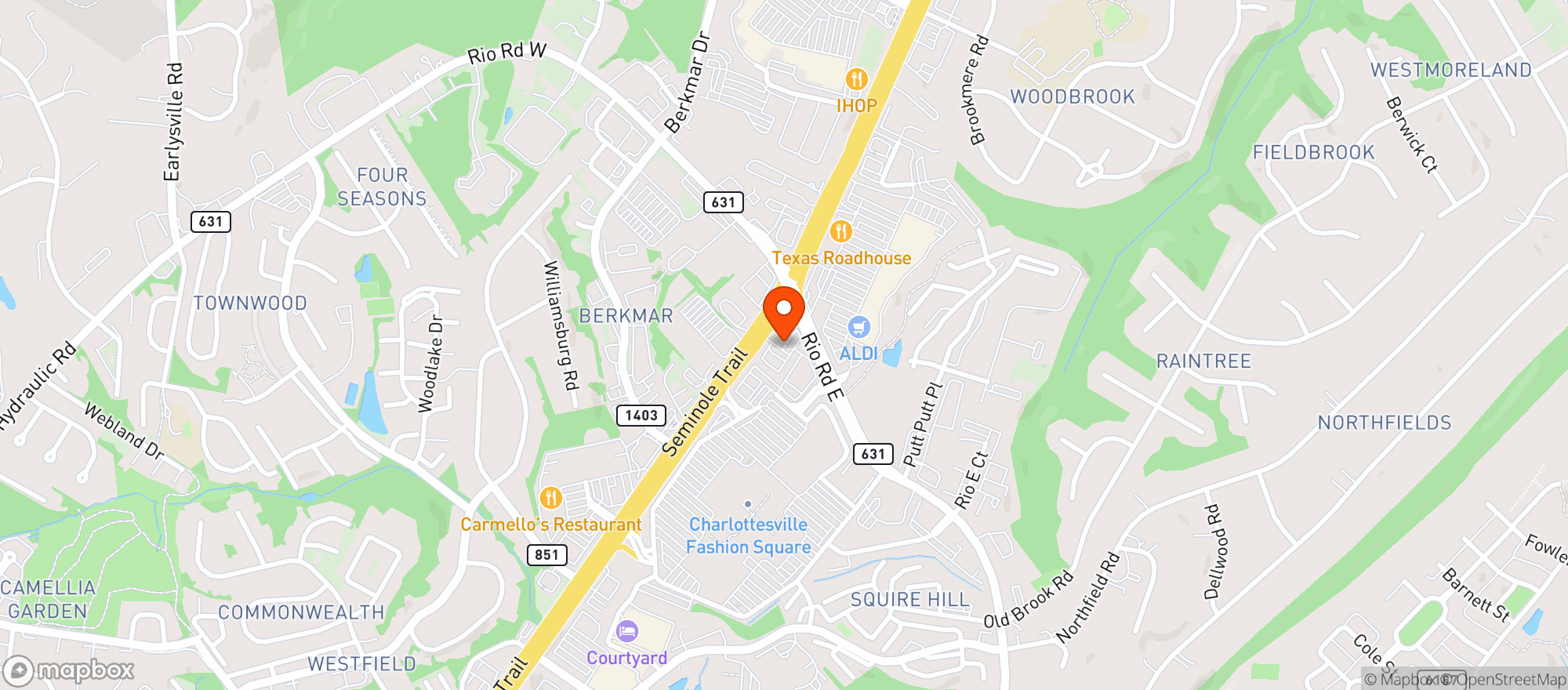 Map showing Vitamin Shoppe - Charlottesville