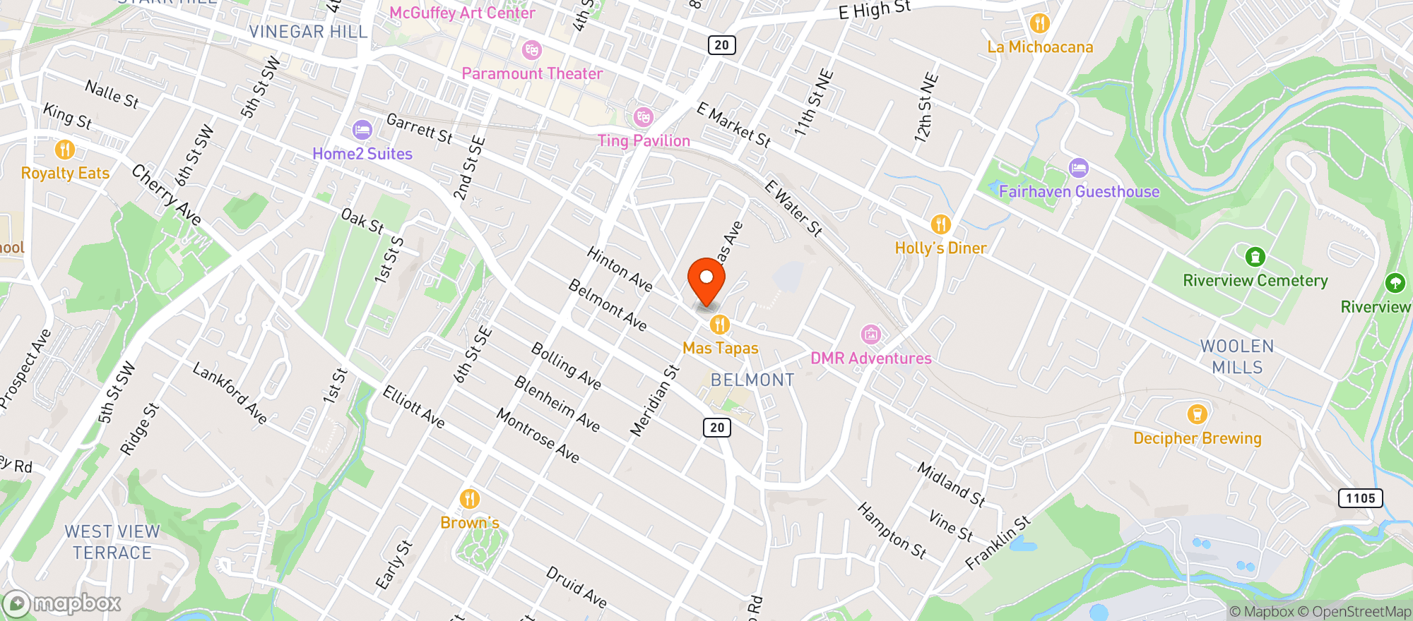 Map showing Mockingbird
