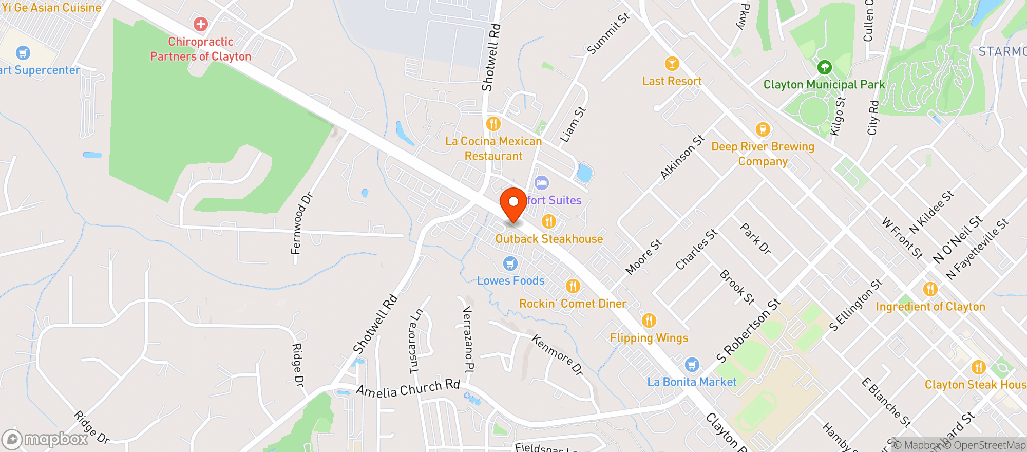 Map showing Lowes Foods