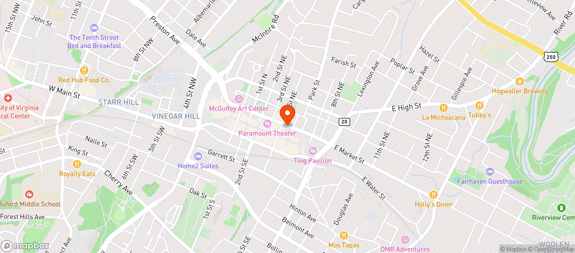 Map showing Market Street Market
