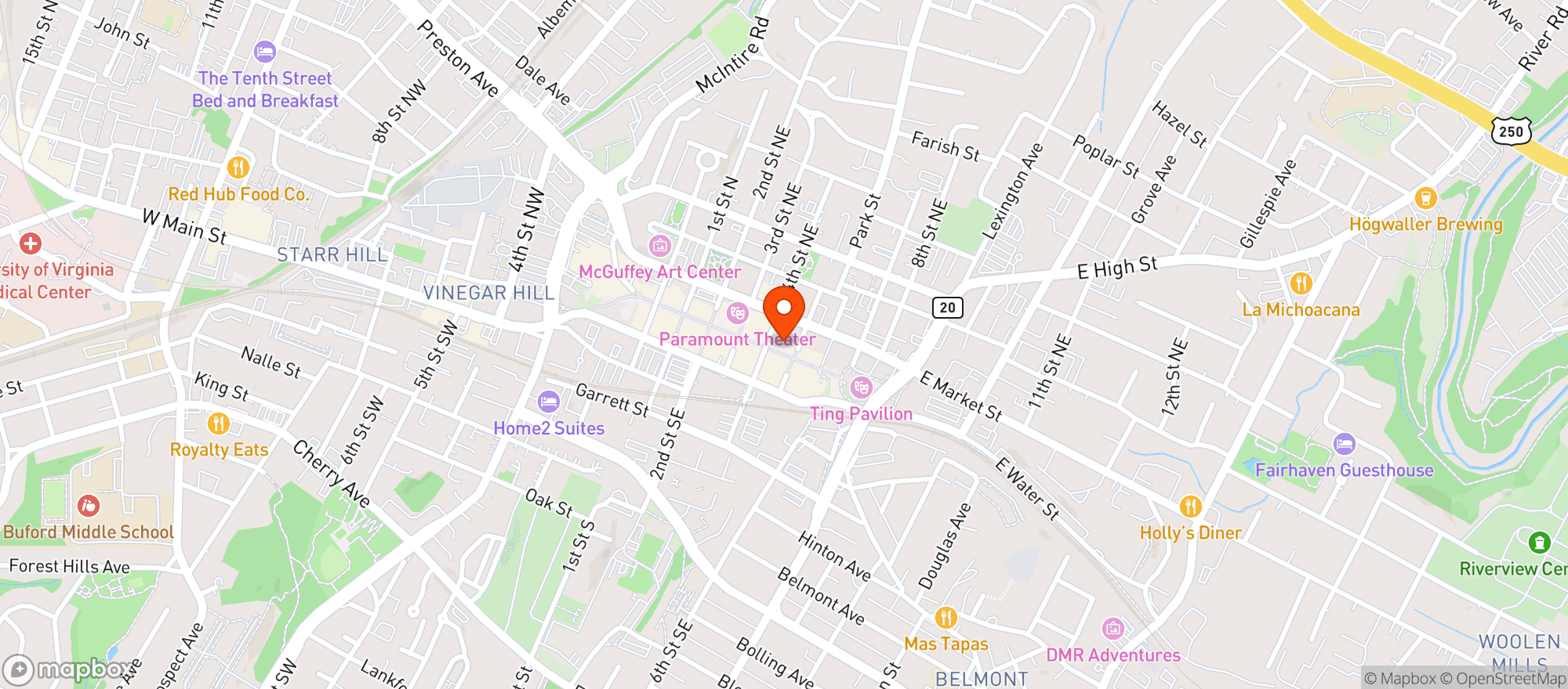 Map showing The Nook