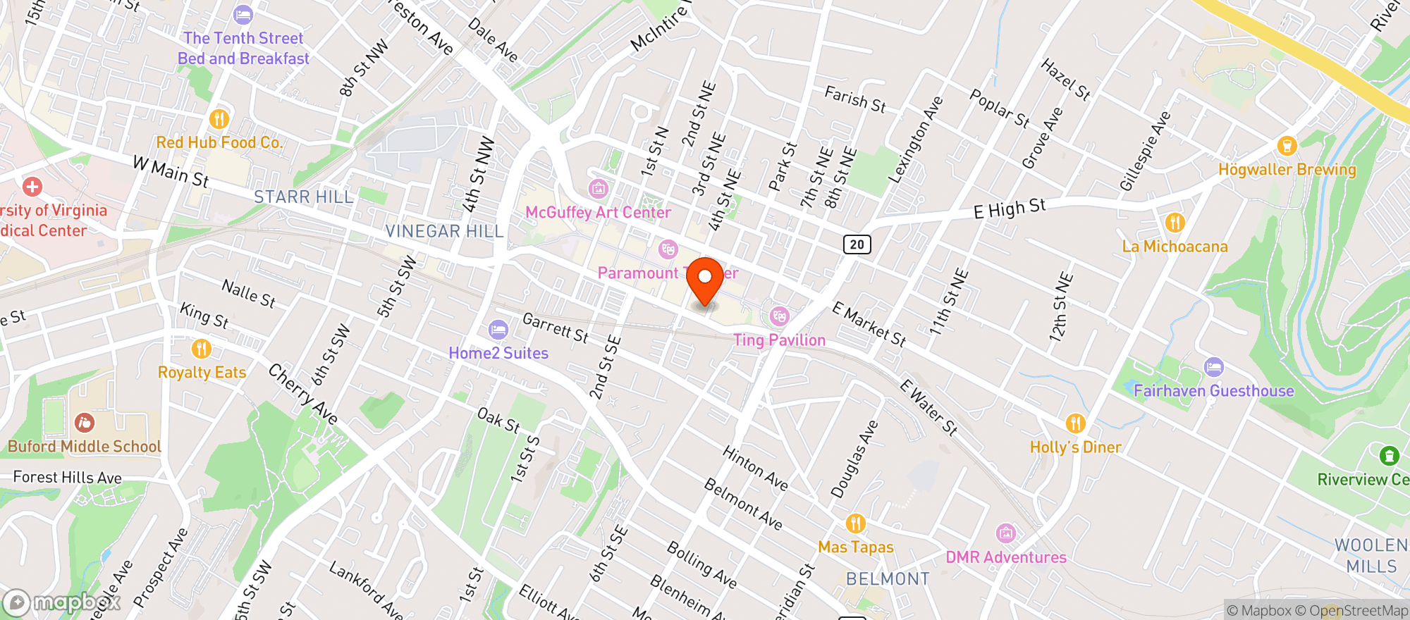 Map showing High Tor Gear Exchange