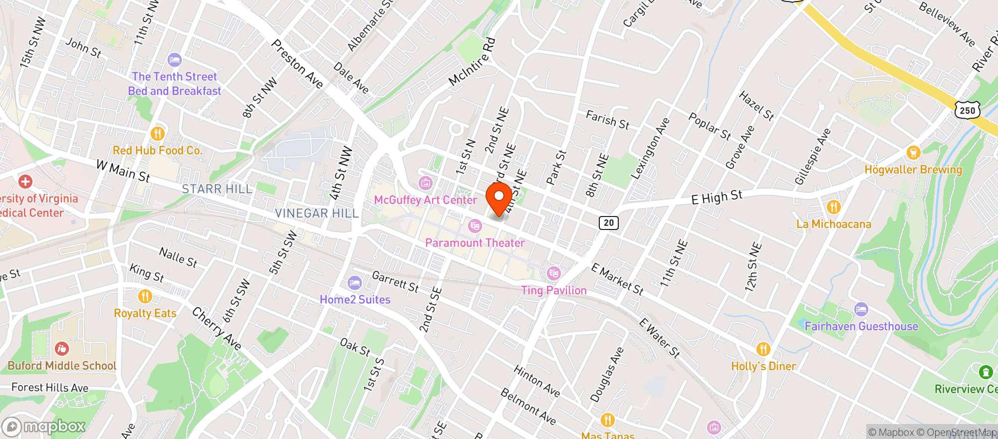 Map showing Market Street Wine - Va