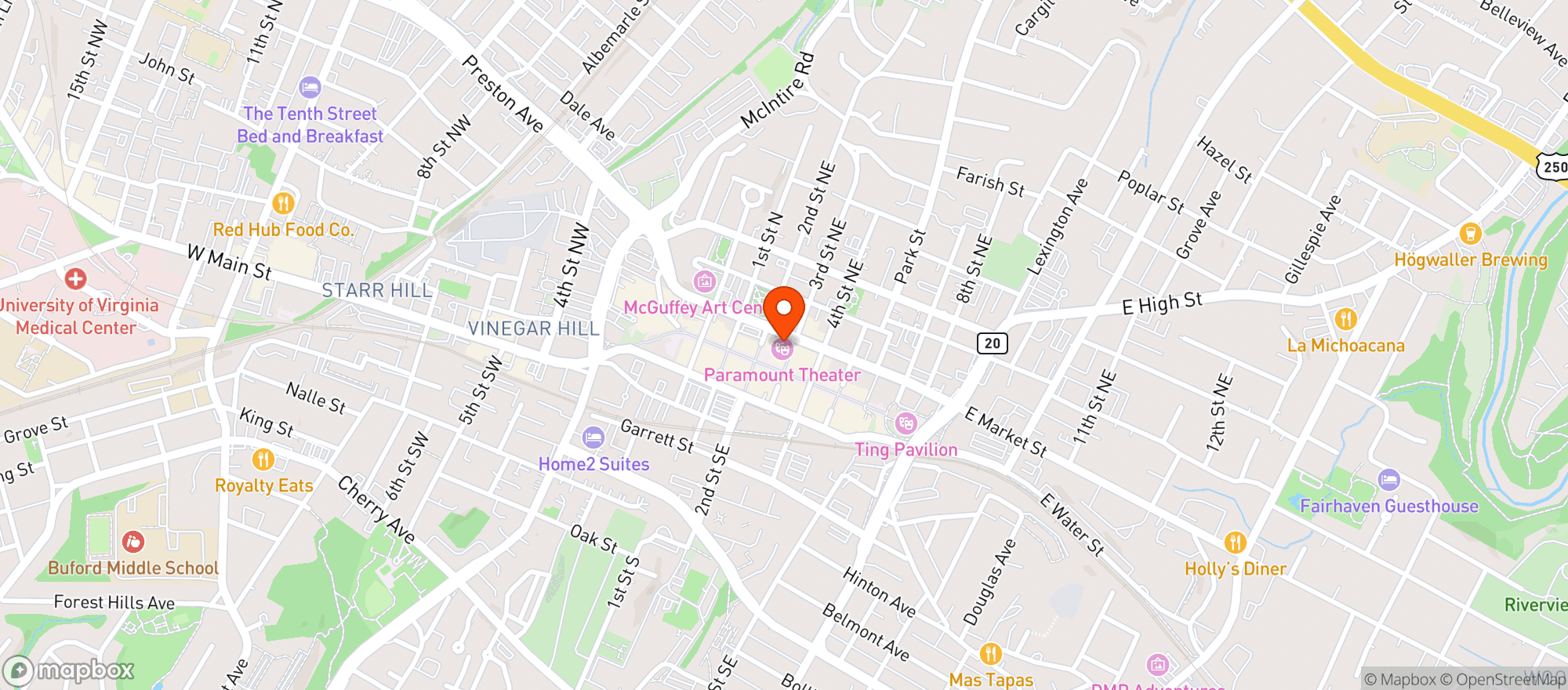 Map showing Paramont Theater