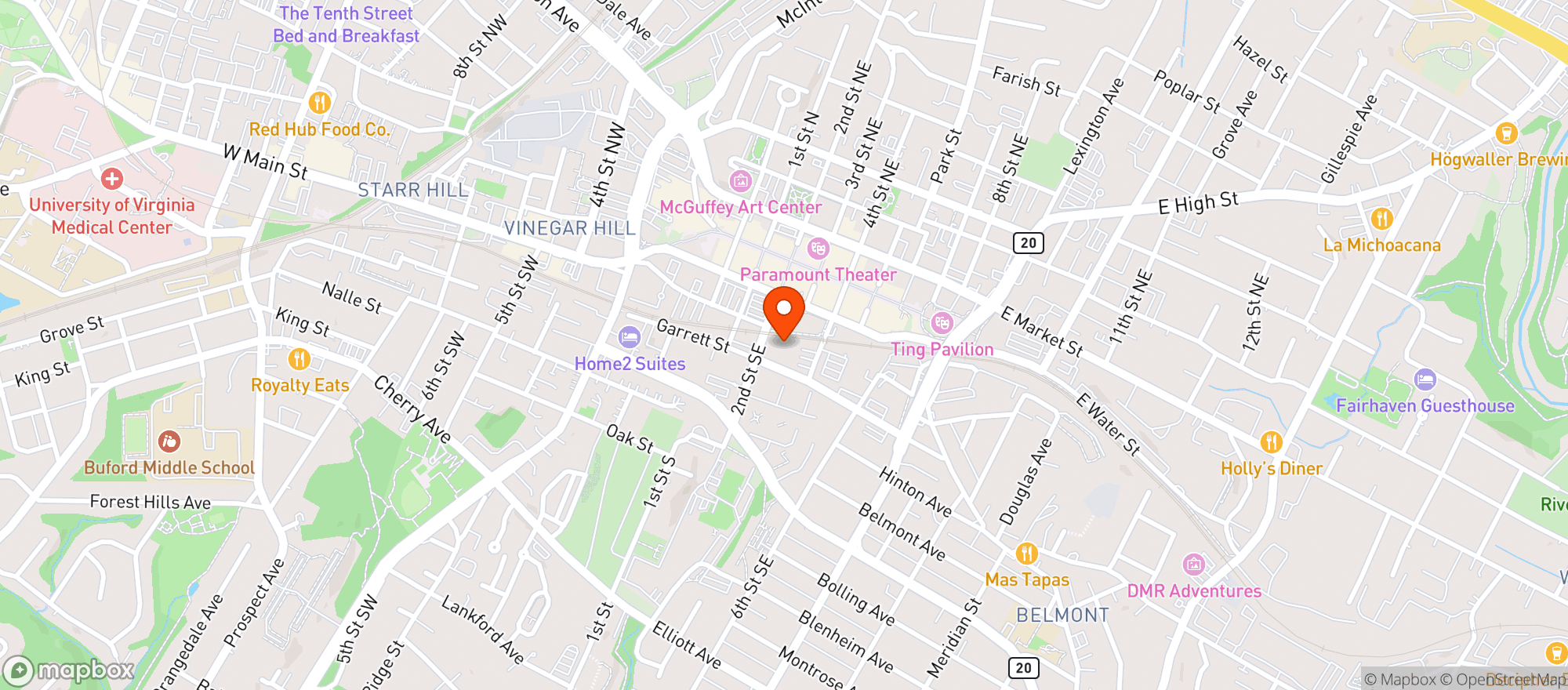 Map showing The X Lounge