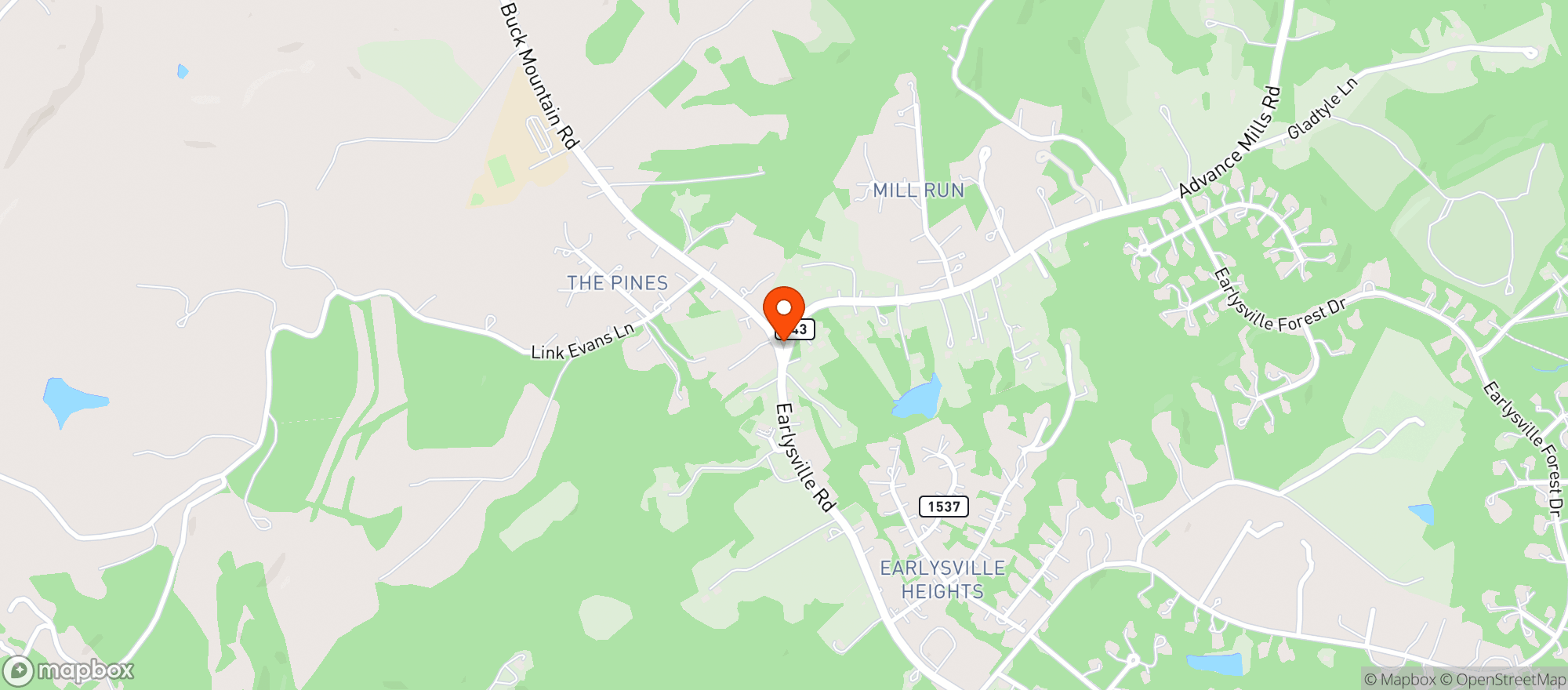 Map showing Earlysville General Store