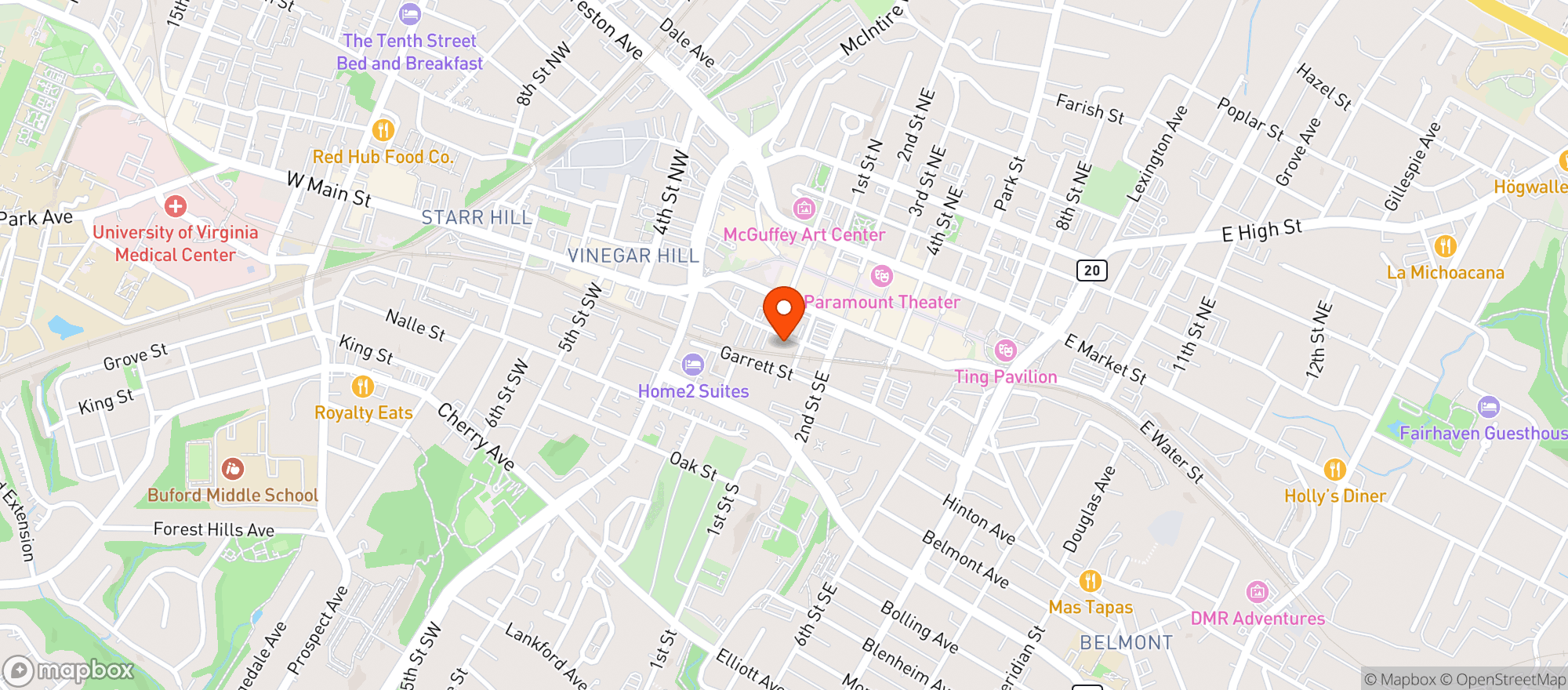 Map showing South Street Brewery