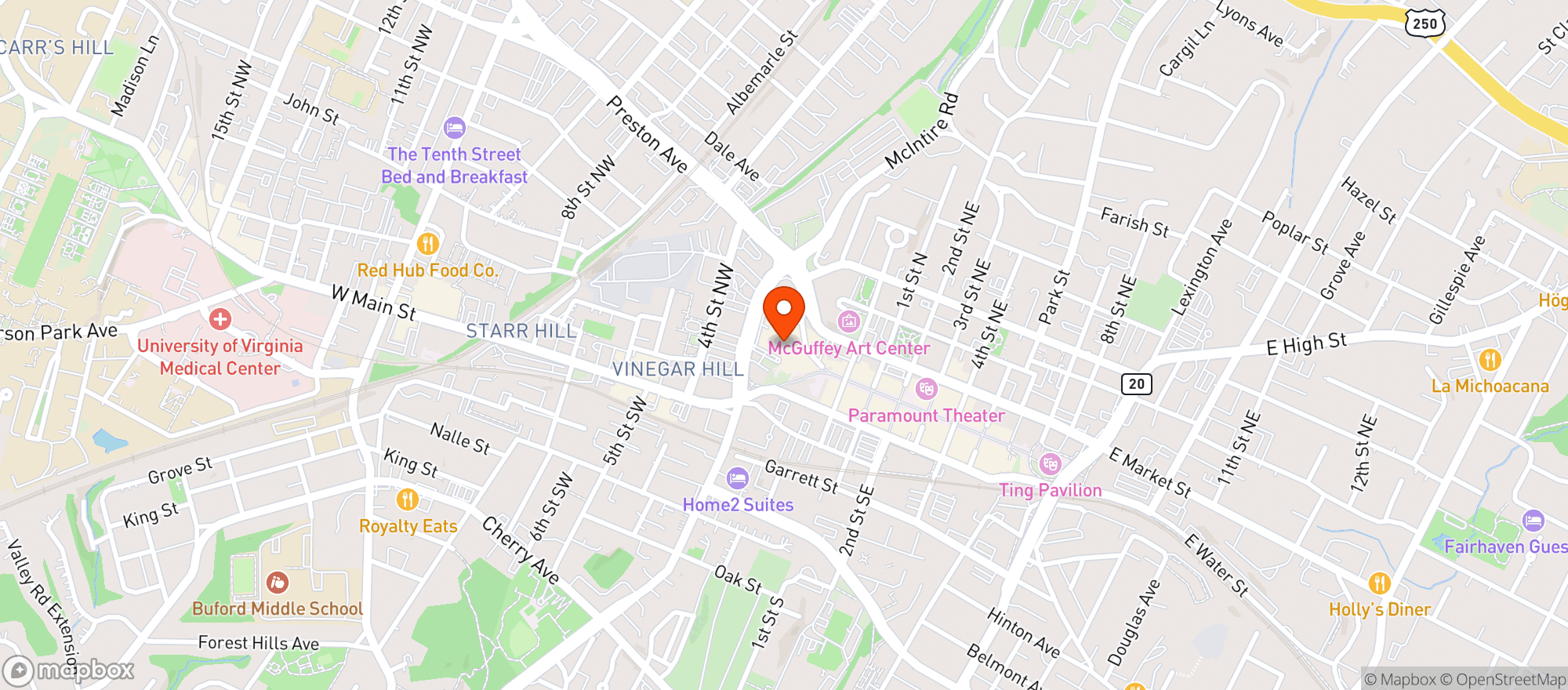 Map showing Omni Hotel