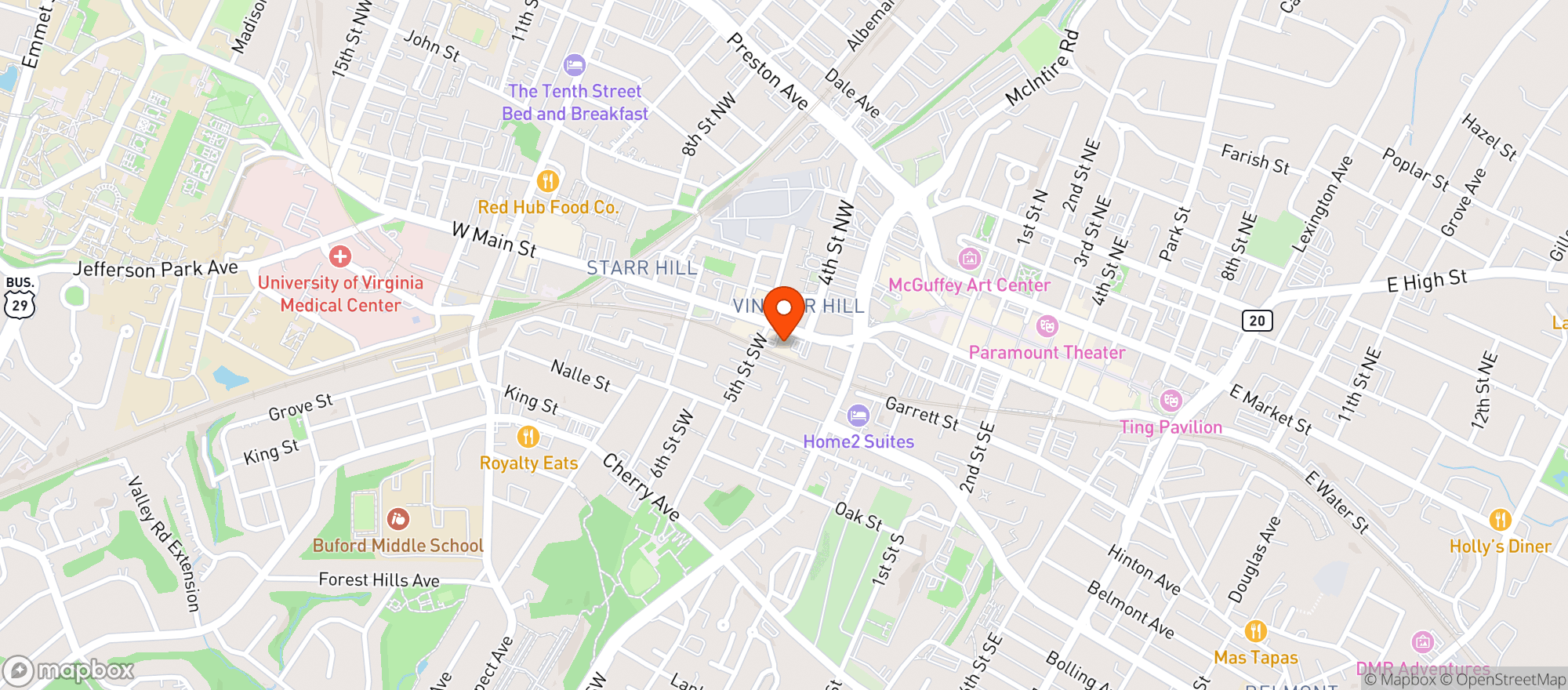 Map showing Orzo Kitchen & Wine Bar