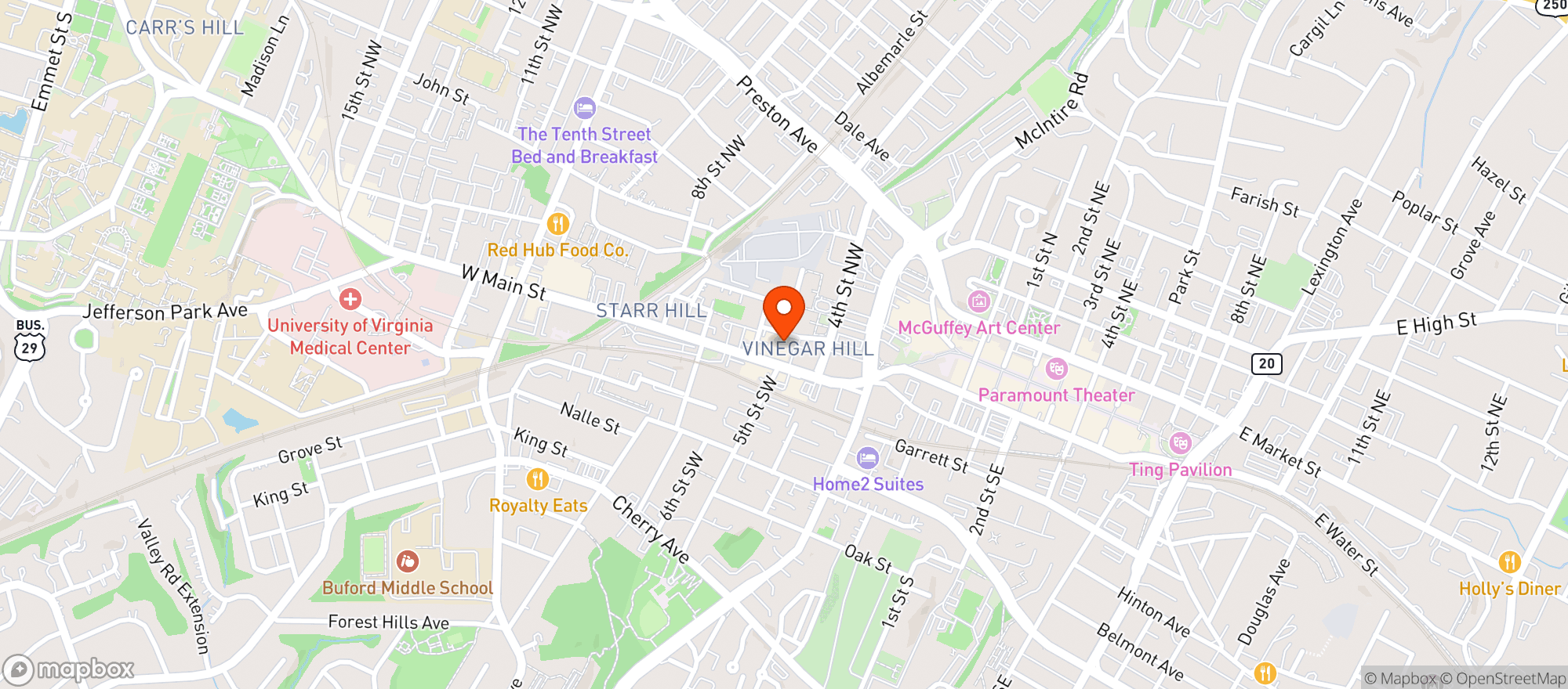 Map showing Up On The Roof