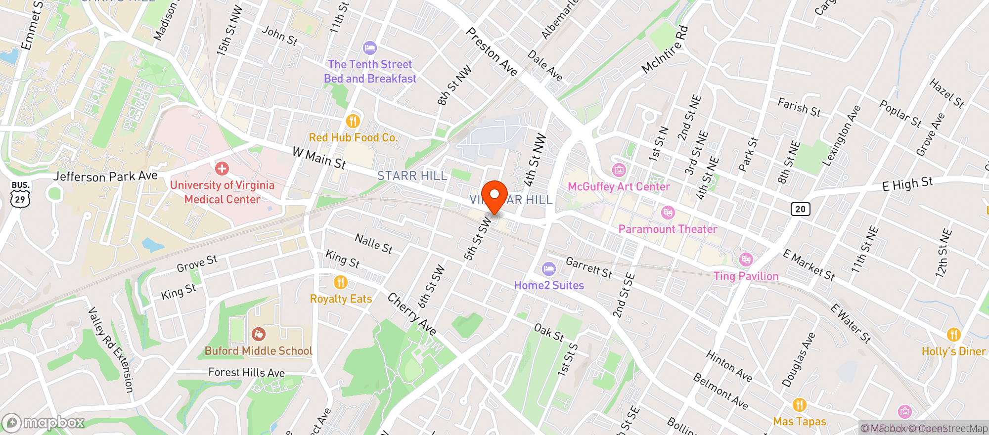 Map showing Black Cow Chophouse