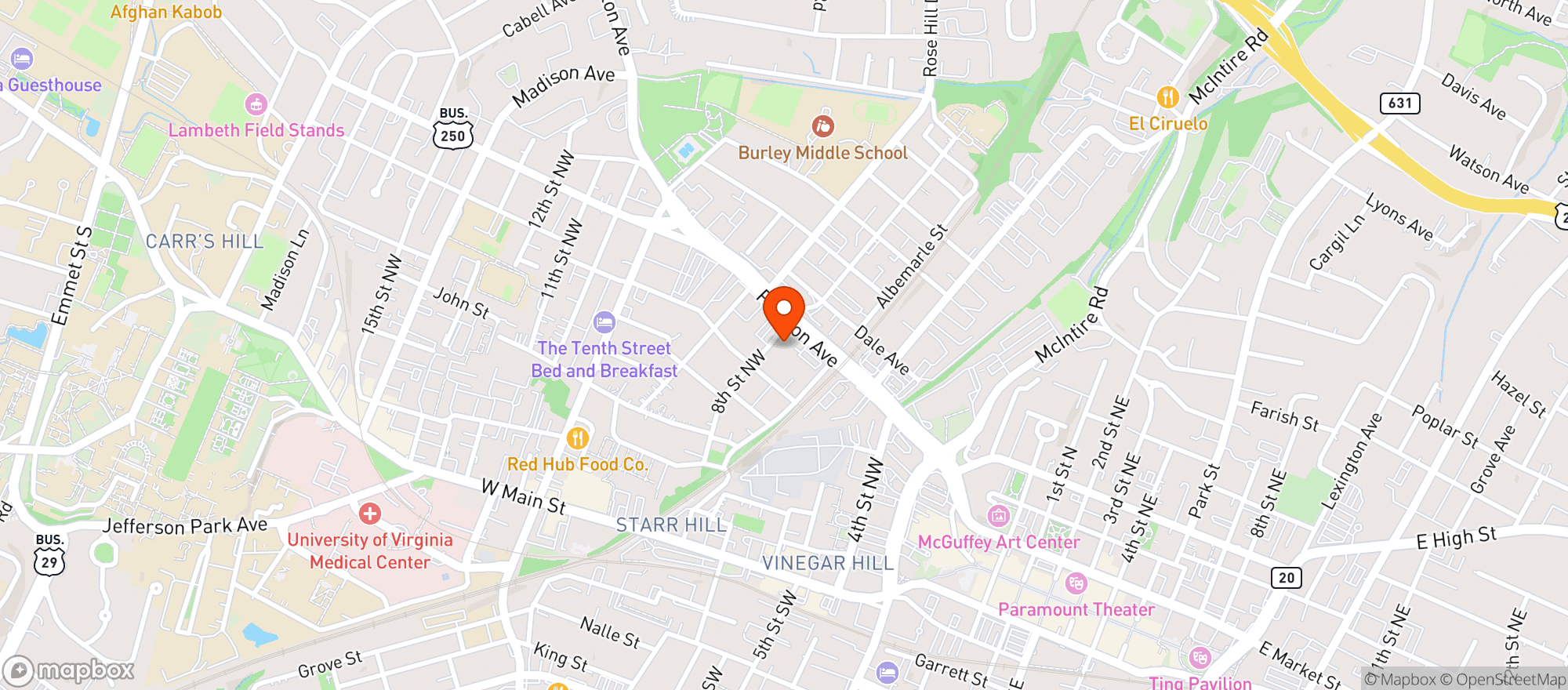 Map showing Kardinal Hall