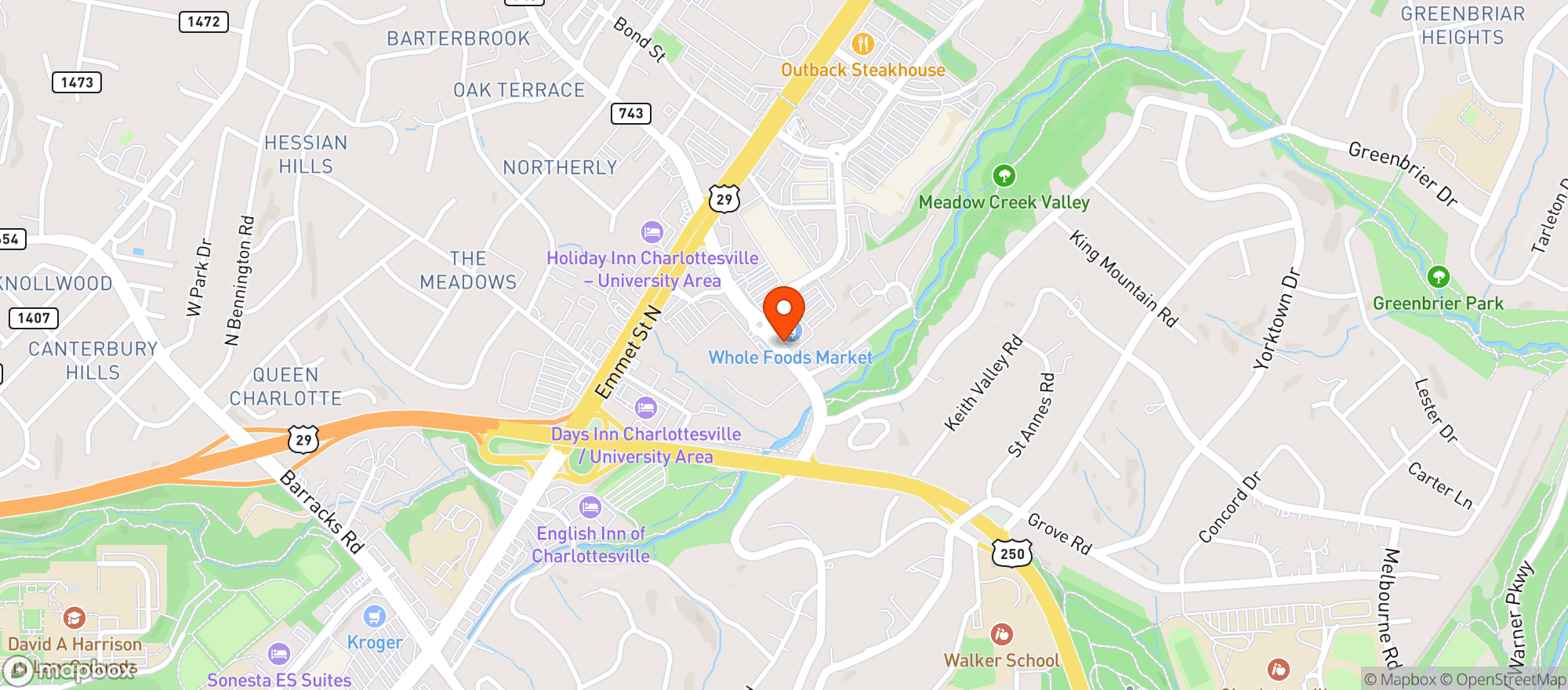 Map showing Whole Foods Market