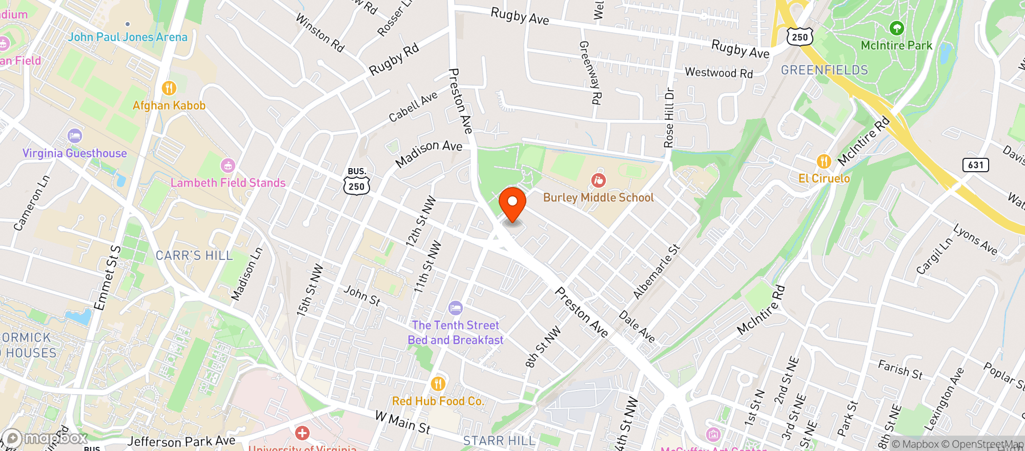 Map showing Superfly Brewing Co