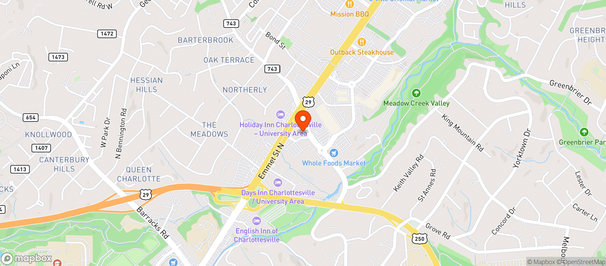 Map showing Virginia Wine Warehouse