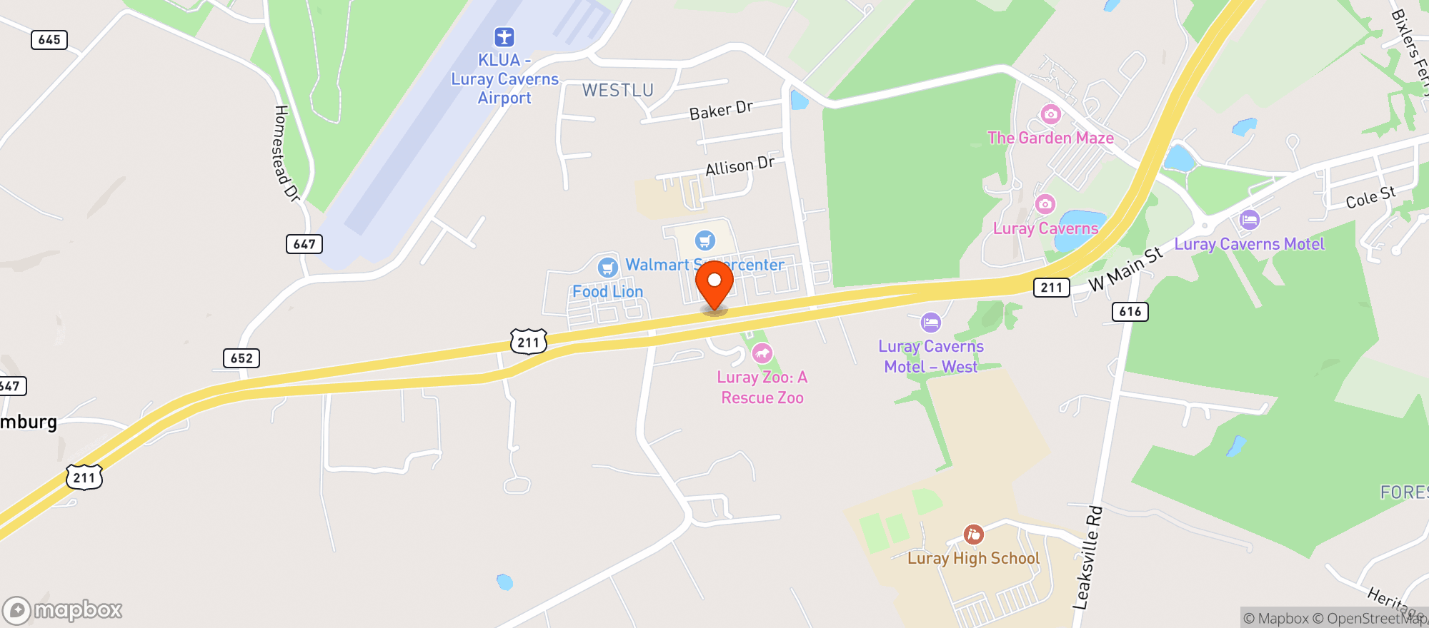 Map showing Walmart Supercenter