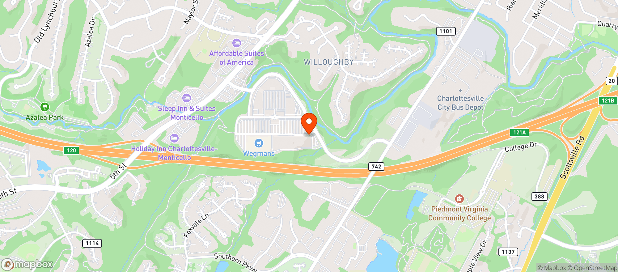 Map showing Wegmans