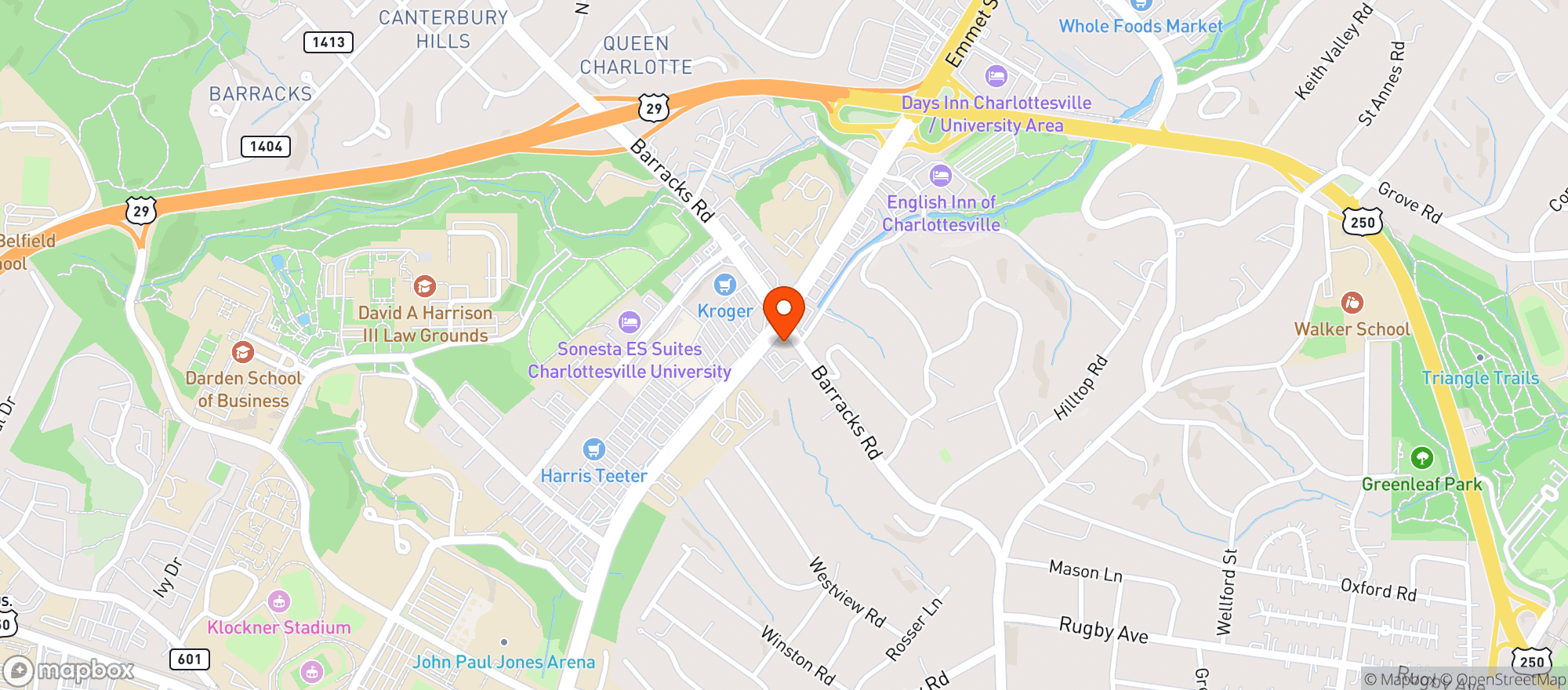 Map showing Cvs