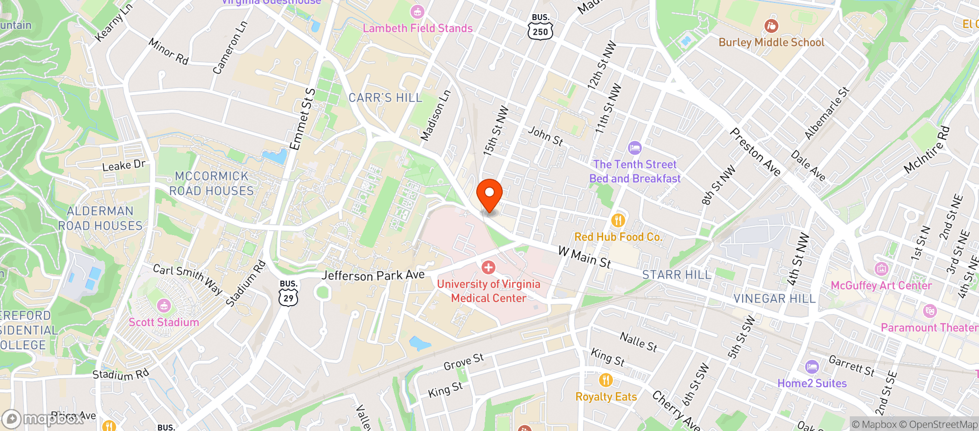 Map showing Boylan Heights