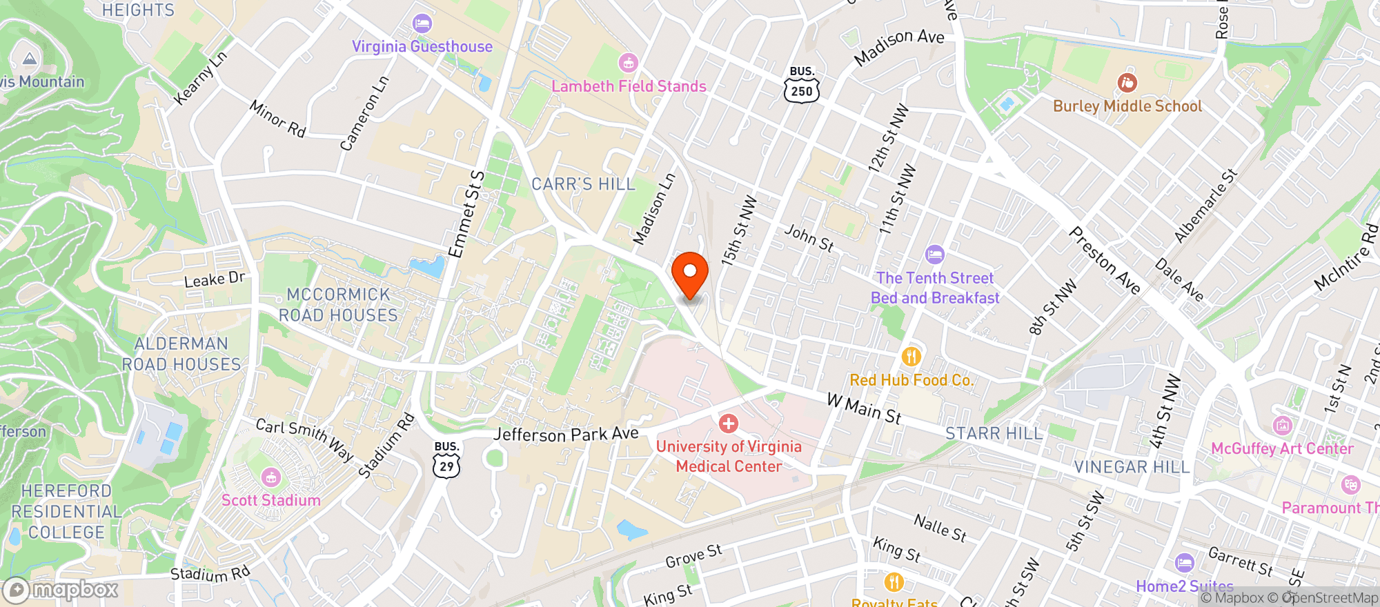 Map showing Virginian Restaurant