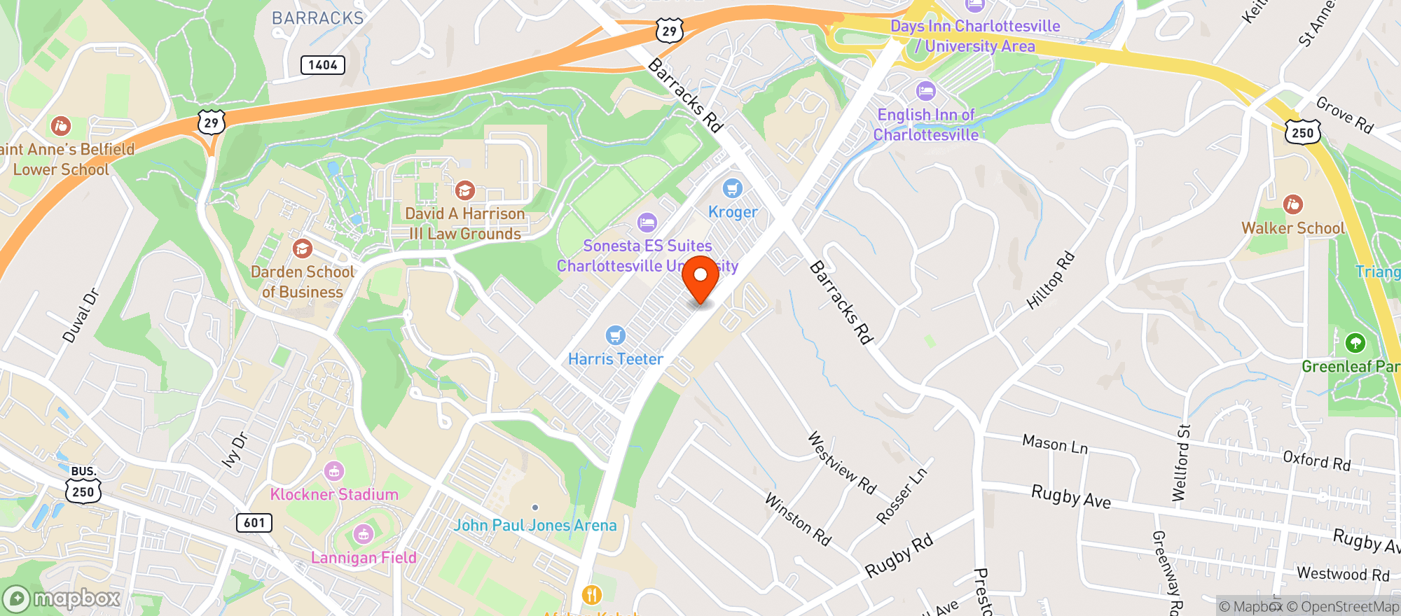 Map showing HARRIS TEETER (BARRACKS ROAD)