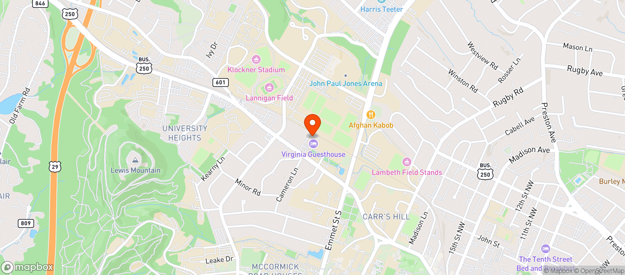 Map showing Virginia Guesthouse